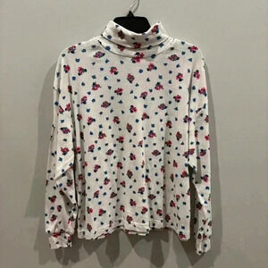 Just for Women Floral Turtleneck Sweater